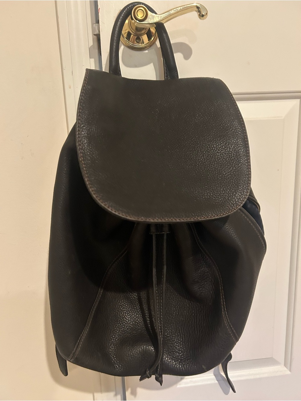 Coach Black Leather Tote with Gold Hardware
